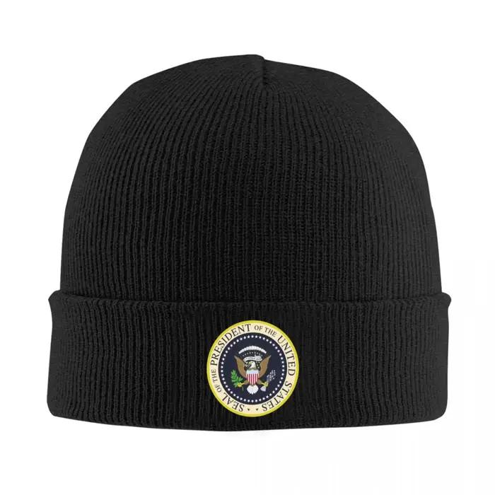 Sceau du président des états-unis casquette tricotée chaude hiver tricot Bonnet chapeau Skullies bon