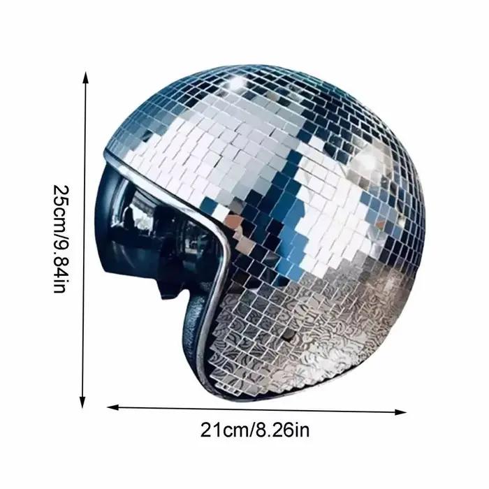 Casque de bal Disco avec miroirs scintillants, chapeau de Costume Punk en verre, casque de boule Dis
