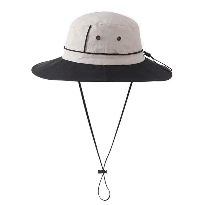Chapeau d'équitation coupe-vent avec cordon, chapeau alpin d'été UPF50+, chapeau de pêcheur respiran