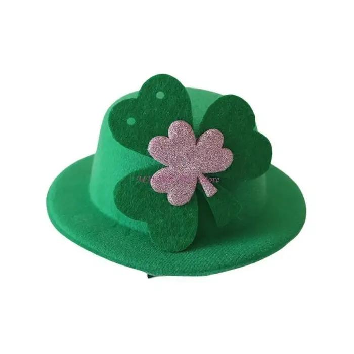 49ME Chapeau irlandais vert festival pour Saint-Patrick, Costume accessoire fête, pince à cheveux Sh