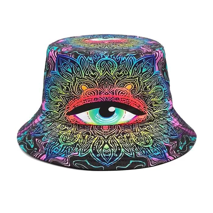 Chapeau de pêcheur punk hippie, chapeau seau réversible et pliable, chapeau seau de couleur vive, sp