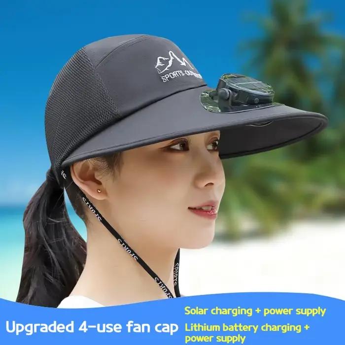 Chapeau de pêche pour homme avec ventilateur, chapeau solaire rechargeable avec ventilateur, chapeau