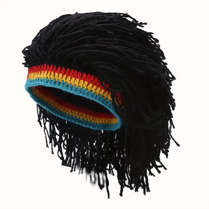 Chapeau original, bonnet en laine avec dreadlocks, chapeau de fête hip-hop, chapeau de perruque tric