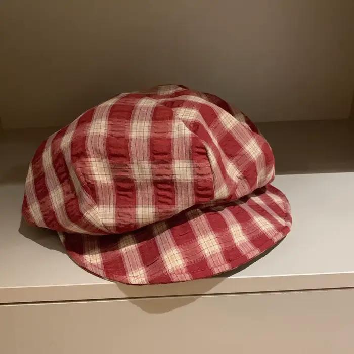 Béret à carreaux tendance pour femme, chapeau fin et doux à bord souple pour le printemps et l'été, 