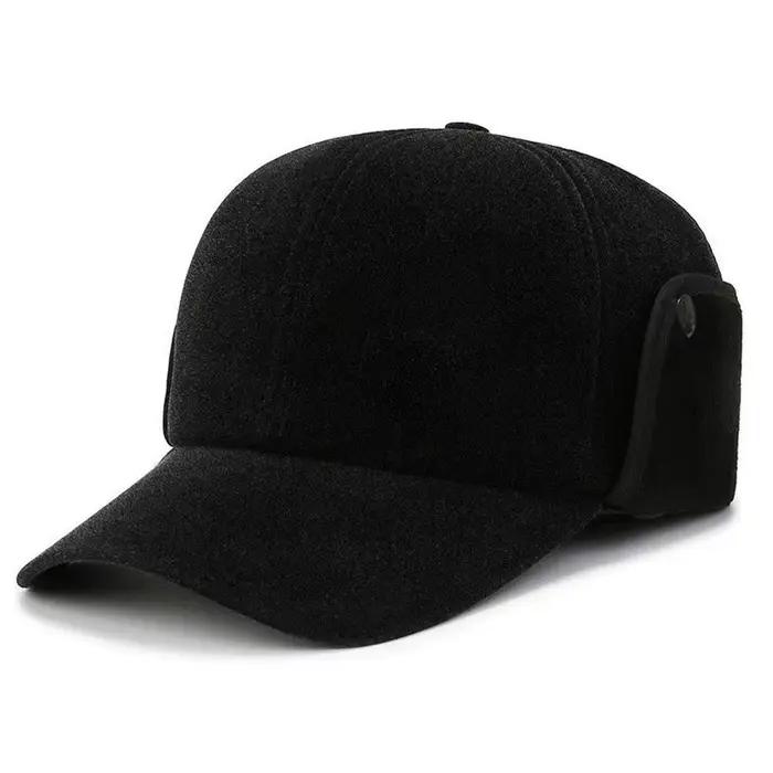 Chapeau à rabat d'oreille d'hiver doublé polaire, casquette plate épaisse, coupe-vent, chapeau chauf
