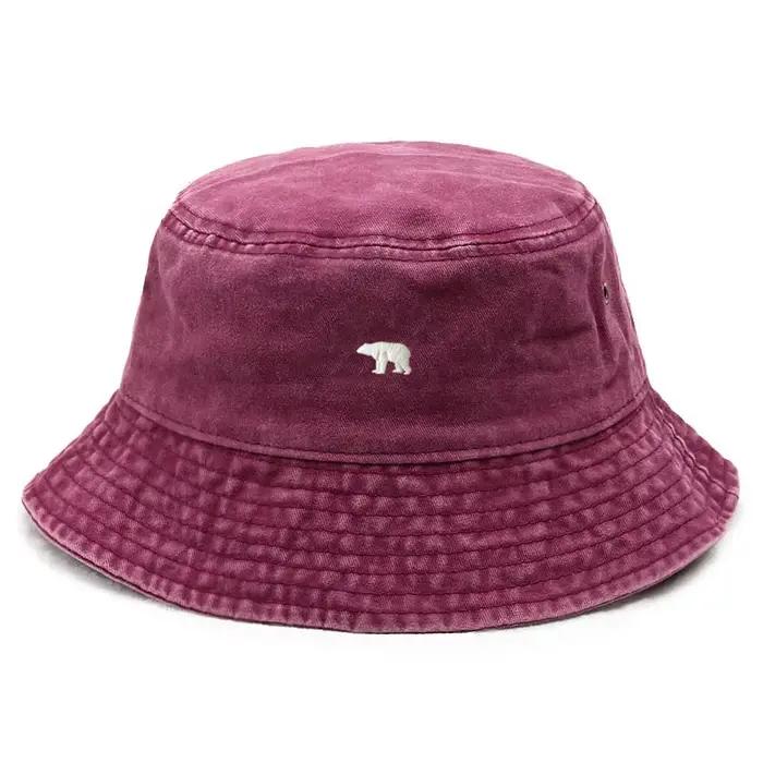 Casquette Bob en Coton Lavé Brodé Ours Polaire Personnalisable pour Hommes et Femmes – Protection So