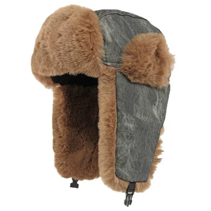 HT4983 chapeau russe épais chaud hiver chapeaux pour hommes femmes fourrure moelleuse russe chapeau 