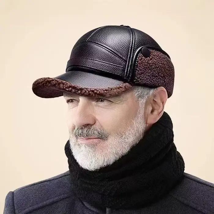 Chapeaux d'hiver pour personnes âgées, chapeaux d'hiver pour hommes avec protection des oreilles pou