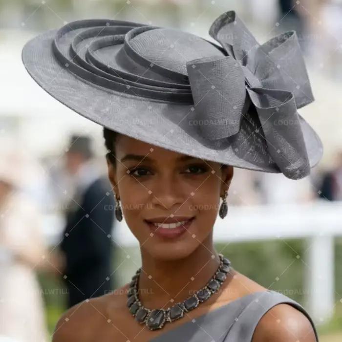 Nouvel Arrivage Chapeau Fascinator Grande Taille en Imitation Sinamay avec Clip pour Femme, Coiffe p