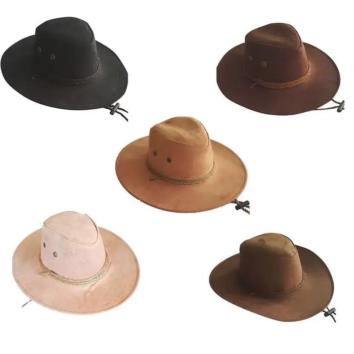 Chapeau de cowboy occidental pour hommes, casquette mongole, grand bord, gentleman, cadeaux de jazz,