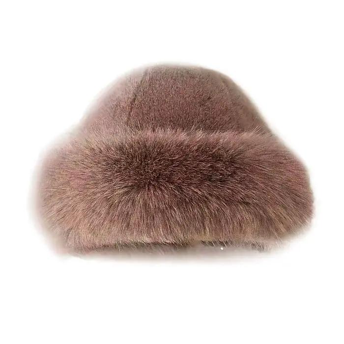 Chapeau seau en fausse fourrure pour femmes, en peluche, chaud et épais, casquette de pêcheur, Prote