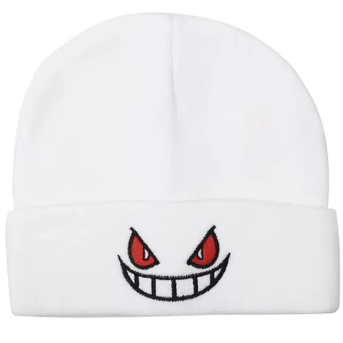1pc brodé tricoté chapeau populaire américain Anime dessin animé brodé tricoté automne/hiver chaud c