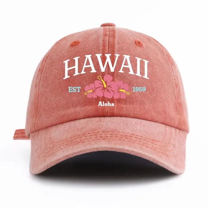 Casquette de Baseball délavée imprimée HAWAII pour adultes, chapeau de papa réglable et doux de Styl