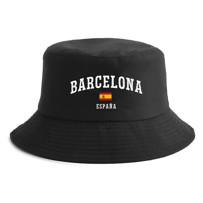 Chapeau bob unisexe avec imprimé drapeau de Barcelone, Espagne, réversible, style rétro, disponible 