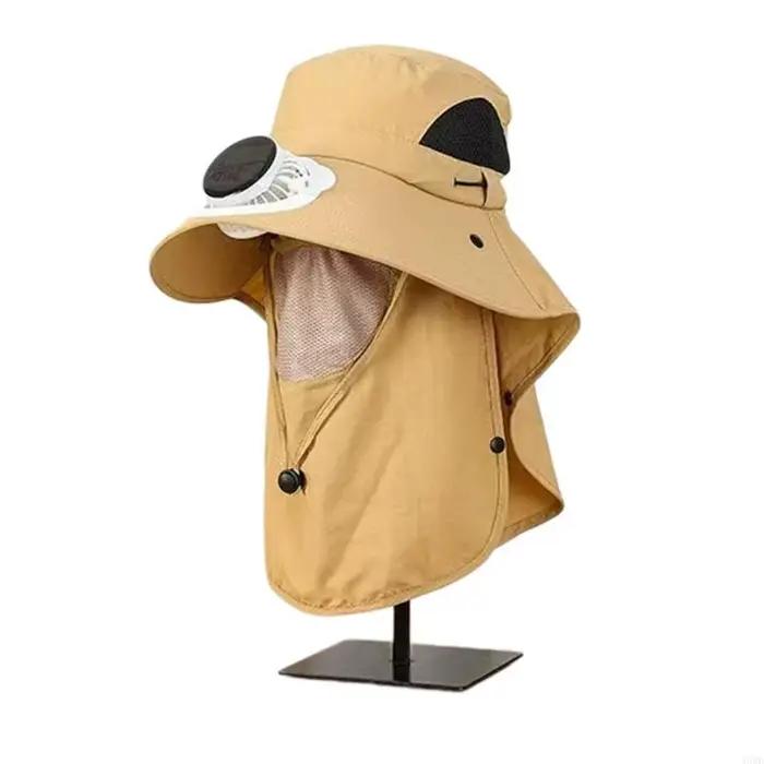 Chapeau refroidissement à énergie avec ventilateur intégré larges bords pour couvre-chef 6
