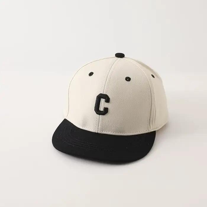 Casquette de baseball pour garçons et filles, 48-53 cm, 1-6 ans, avec lettre C, visière plate, en co