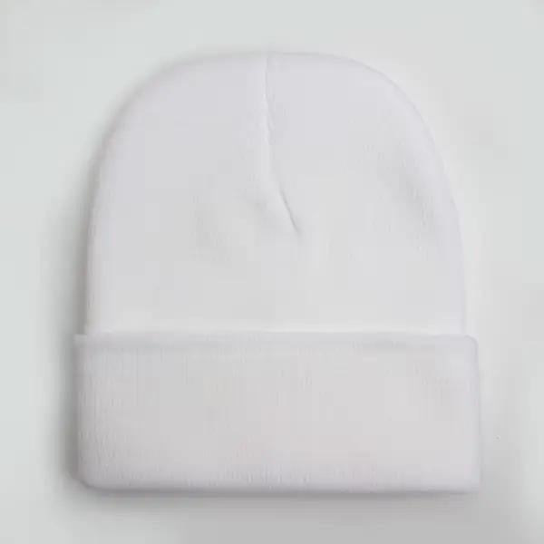 Bonnet unisexe solide automne hiver mélanges de laine doux chaud bonnet tricoté hommes femmes SkullC