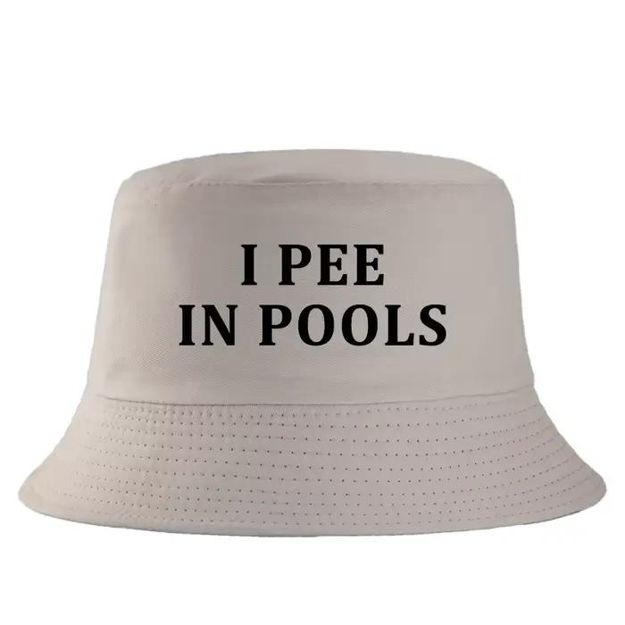 Chapeau seau I Pee in Pools, casquette de pêcheur d'été en coton drôle pour hommes et femmes, chapea