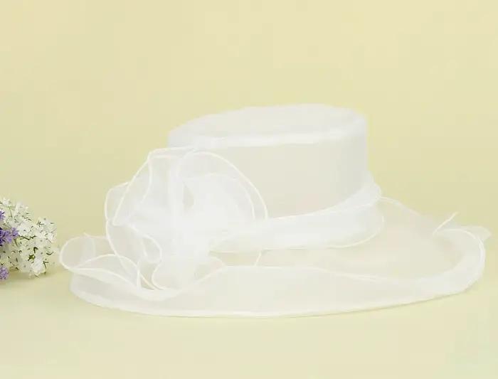 Chapeau de mariage élégant pour femme, maille de fleurs, crème solaire, tri Derby et couvre-chef, ch