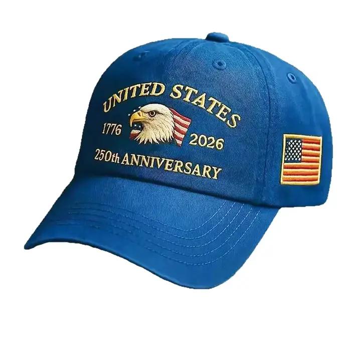 Nouvelles casquettes de baseball patriotiques USA 2026 pour le 250e anniversaire, brodées d'un aigle