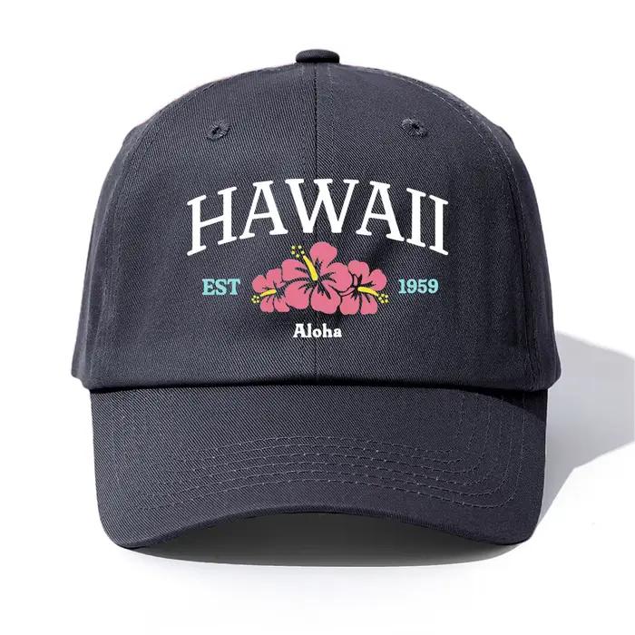 Casquette de Baseball imprimée HAWAII pour adultes, chapeau de papa réglable et doux, Style rétro mi