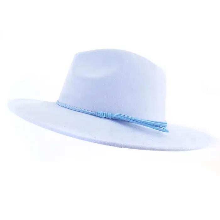Malachite vert daim Chapeau à large bord 2025 nouveau Chapeau Fedora hommes femmes automne hiver feu