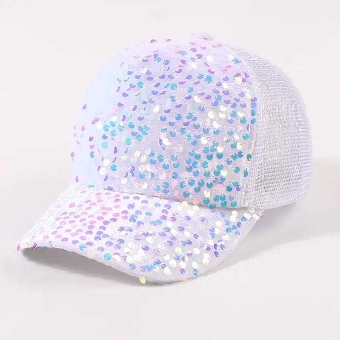 Casquette de baseball à paillettes pour femme, maille respirante, crème solaire, pare-soleil décontr