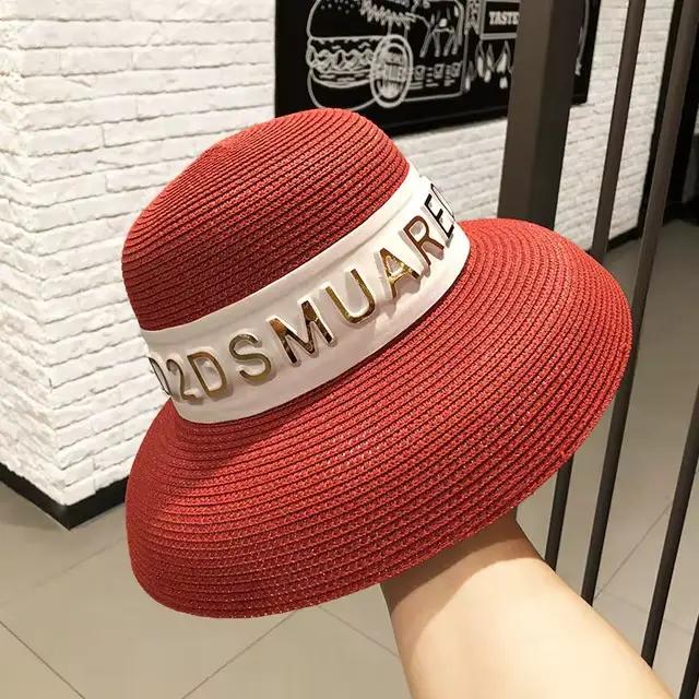Chapeau Fedora de style britannique pour hommes et femmes, haut plat, lettres, chapeau de soleil pou
