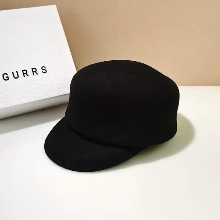 Femmes casquette d'hiver chaud plaine laine casquette gavroche laine hiver chapeaux boulanger garçon