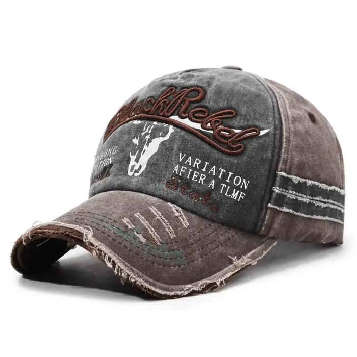 Casquette de baseball rétro délavée, chapeau de soleil ancien et réglable