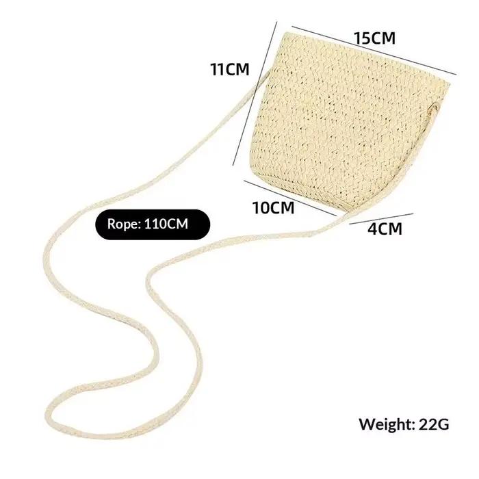 Ensemble chapeau de paille pour filles, bord ondulé, large bord et sac fourre-tout tissé, léger pour