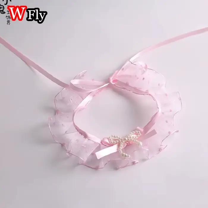 Harajuku gothique Lolita fait à la main chapeau bandeau manches bandeau bandes de cheveux collier pi