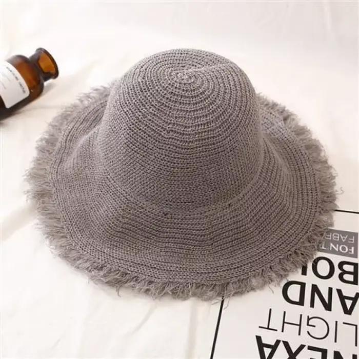 Chapeaux Panama pour femmes, chapeaux de soleil de plage à large bord avec visière solide, casquette