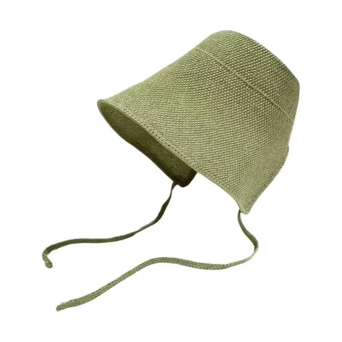 Chapeaux de soleil en paille de lin pour femmes, style Regency, avec nœud, grande largeur de bord, c