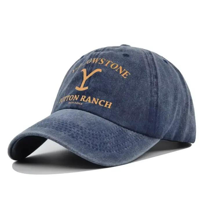 Casquette de baseball tendance Yellowstone Dutton Ranch, casquette à visière lavée avec protection U