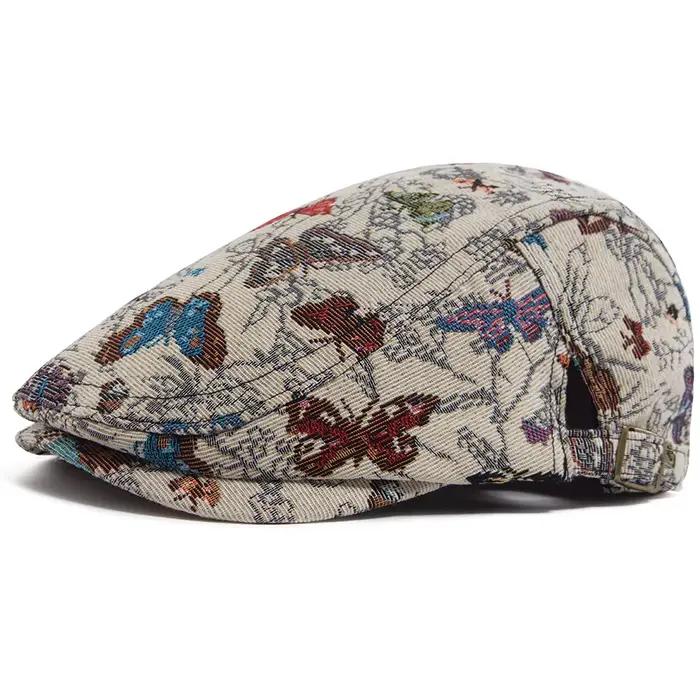 Femmes bérets papillon broderie Vintage casquette plate hommes printemps automne casquettes de gavro