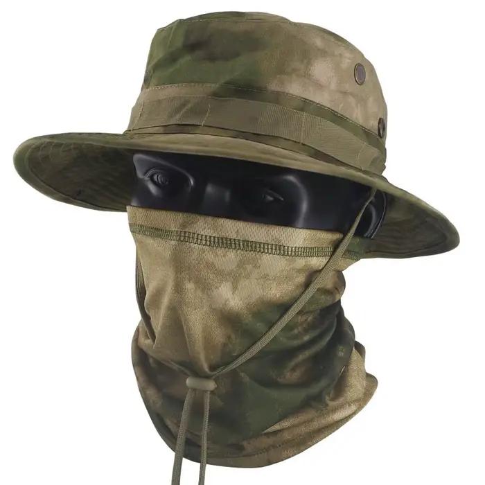 temuCamouflage Ensemble de chapeaux tactiques de type Boonie pour homme, pour la pêche en extérieur,