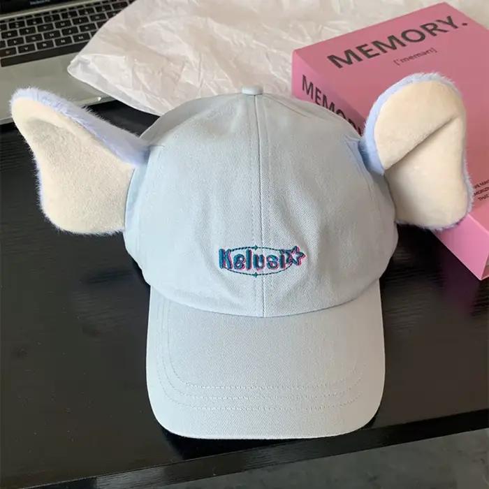 Accessoires vestimentaires : Chapeau éléphant mignon avec oreilles et nez, casquette de baseball à v