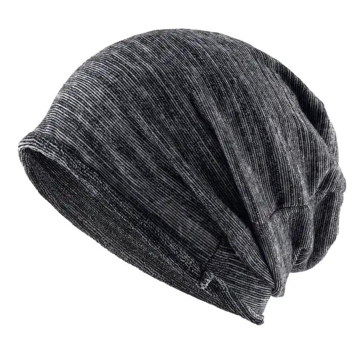 Bonnet ample rayé pour hommes et femmes, monocouche tricotée, chapeaux hautement élastiques, Bonnet 