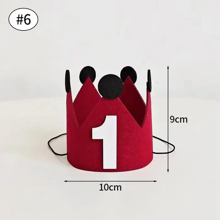 Chapeau joyeux anniversaire bébé première fête d'anniversaire chapeau en feutre 1er 2ème 3ème ans en