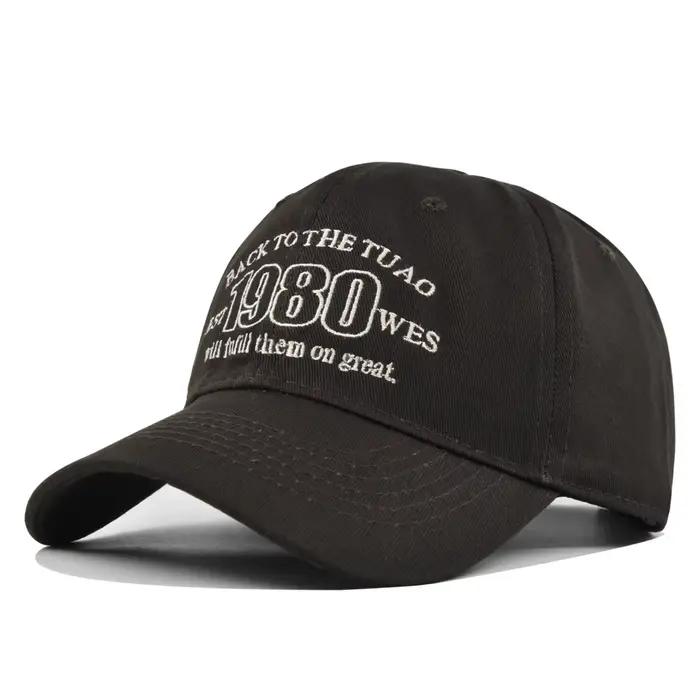 Casquette de baseball brodée 1980, coupe délavée réglable, chapeau de papa pour hommes et femmes, vi