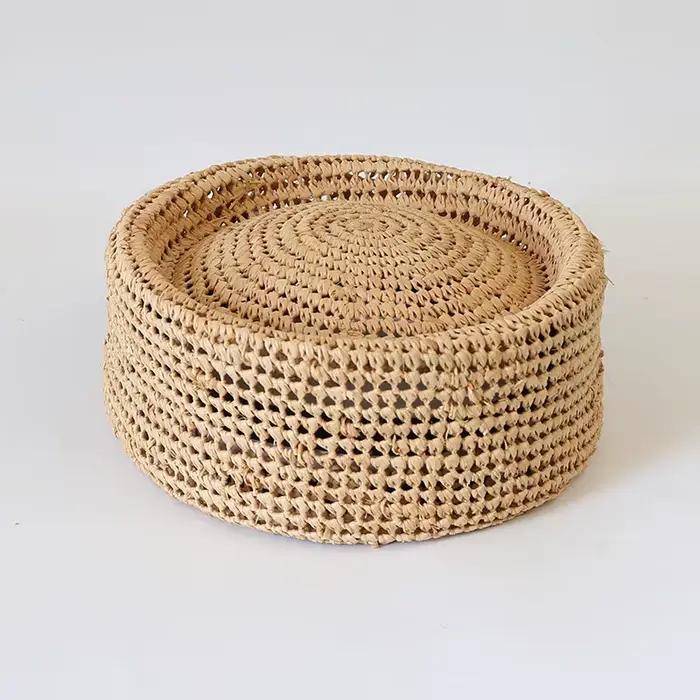 Bérets en raphia INS pour femmes, chapeaux de soleil français tissés à la main, forme concave, dessu