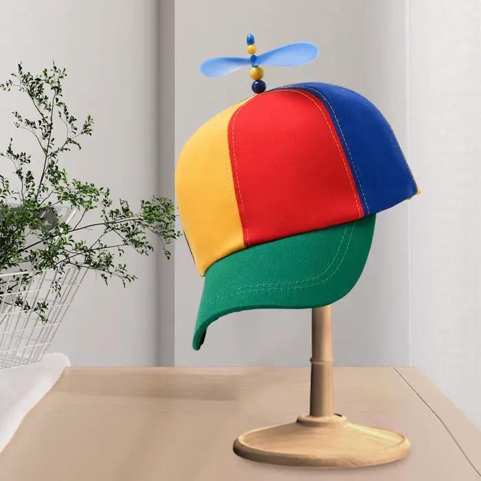 Chapeau d'hélice coloré pour adultes, chapeau de baseball avec hélice sur le dessus, chapeau de ball