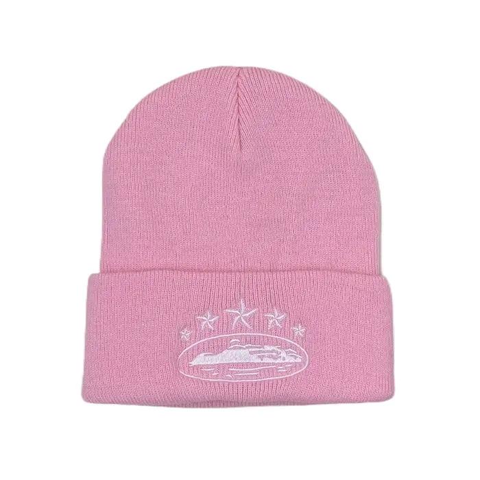 Mode d'hiver chaud tricoté chapeau diable île broderie à la mode rue à capuche chapeau froid voyage 