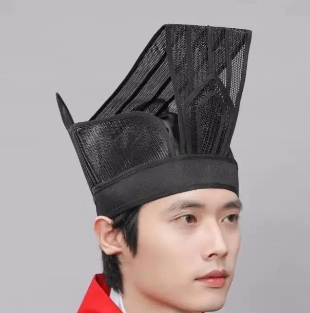 Chapeau en maille noire des prHub chinoises pour hommes, bannière officielle de la dynastie Han