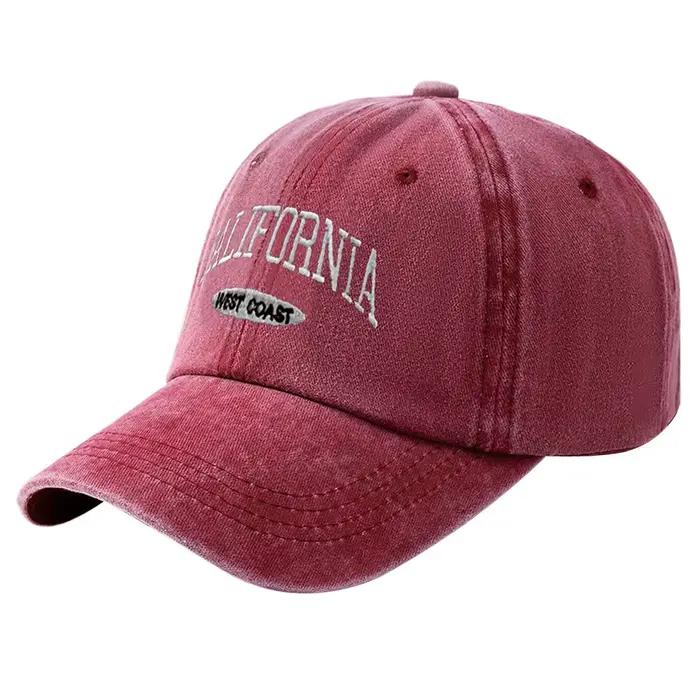 Casquette de baseball brodée "California West Coast", unisexe, lettrage réglable, casquette en bec d
