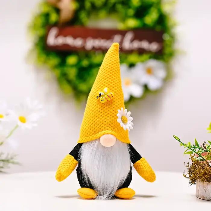 Chapeau tricoté Bee Day avec poupée sans visage Daisy Rudolph, décorations d'intérieur, nouveau styl