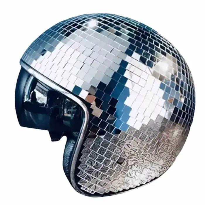 Casque de boule Disco classique, miroir à paillettes, chapeau de fête, Club, Bar, plein verre réfléc