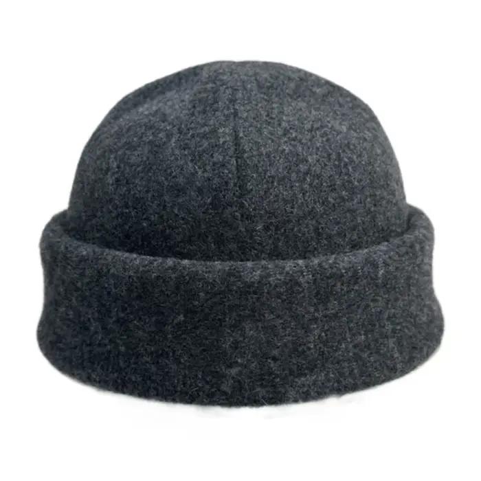 Bonnet en laine mérinos sans couture, taille Flexible, accessoires de Sauna pour hommes et femmes