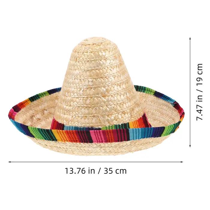 Chapeau de Costume mexicain 43cm pour Fiesta Party enfants adultes paille Sombrero carnaval habiller